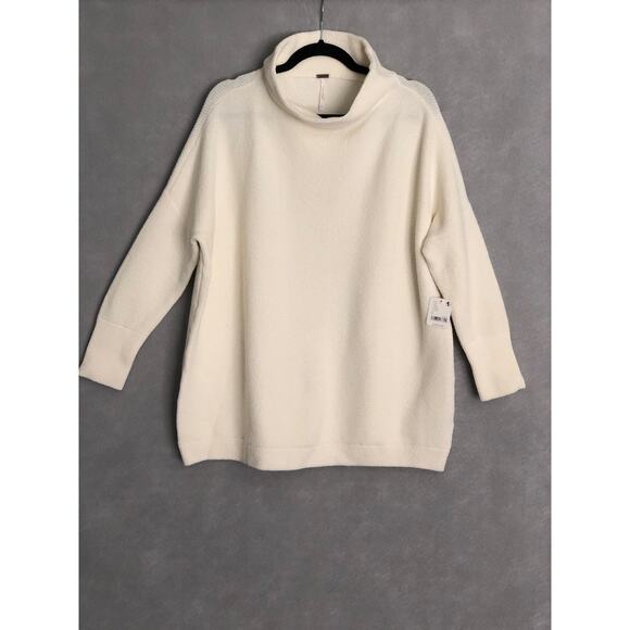Free People Woman's Size SP Slouchy Sweater Tunic Cream NEW - Picture 1 of 10